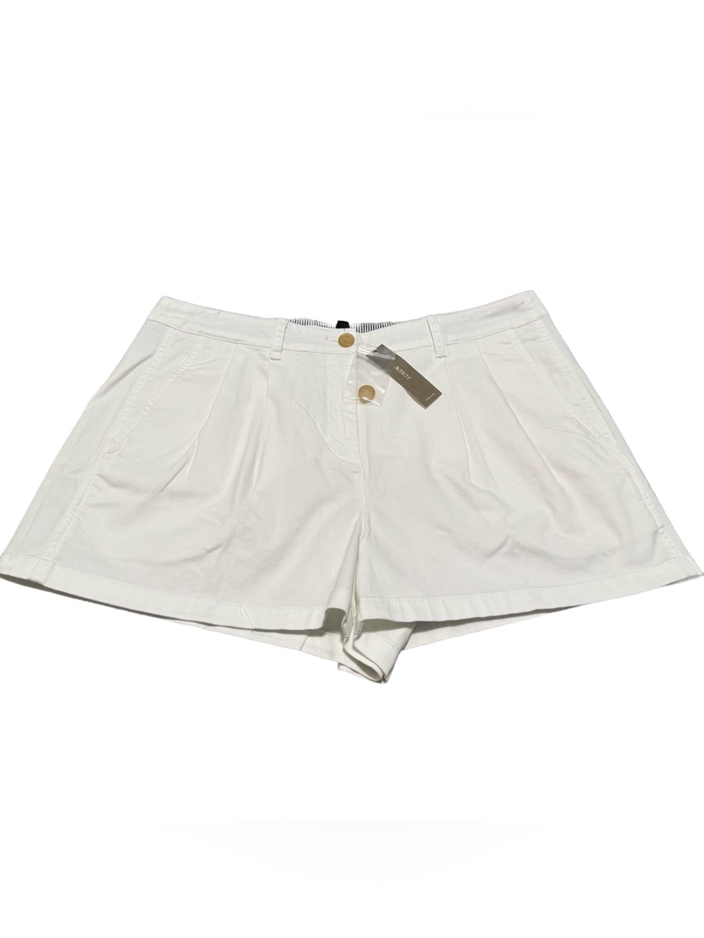 J. Crew Heritage Pleated Shorts Women's 10 Chino White Cotton Casual Preppy NWT - Picture 4 of 9
